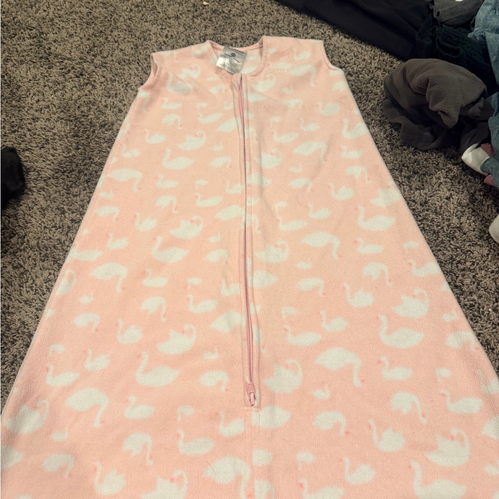 Halo Pink Swan Sleeveless Sleep Sack with Front Zipper